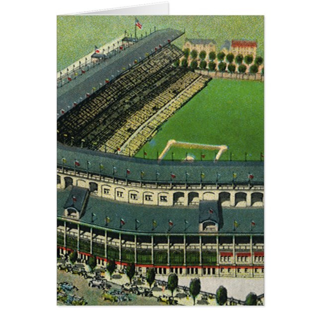 Vintage Sports Baseball Stadium, Aerial View (Front)