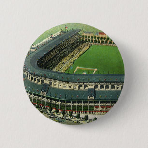 Vintage Sports Baseball Stadium, Aerial View 6 Cm Round Badge