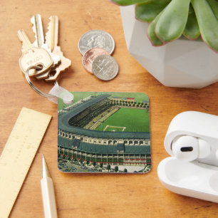 Vintage Sports Baseball Stadium, Aerial View Key Ring