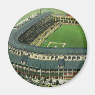 Vintage Sports Baseball Stadium, Aerial View Magnet