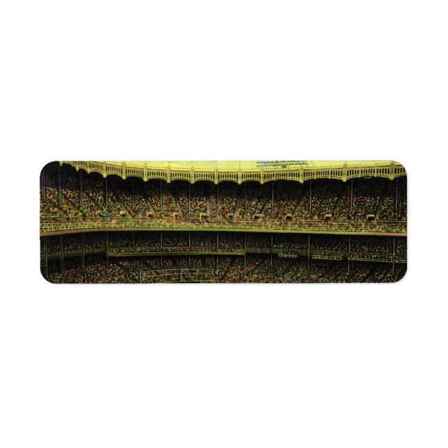 Vintage Sports Baseball Stadium with Crowds (Front)