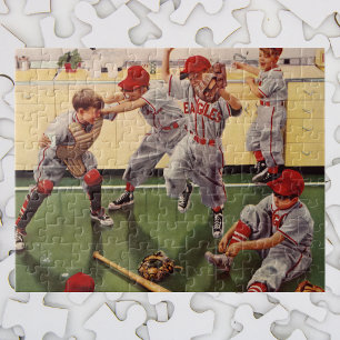 Vintage Sports Baseball Team, Boys Roughhousing Jigsaw Puzzle