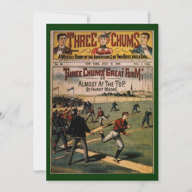 Vintage Sports Baseball Three Chums Magazine Cover (Front)