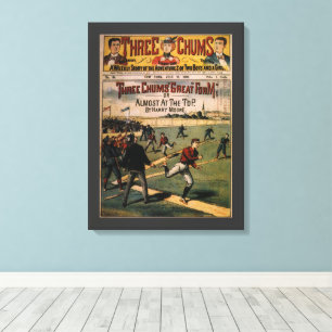 Vintage Sports Baseball Three Chums Magazine Cover Canvas Print