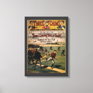 Vintage Sports Baseball Three Chums Magazine Cover Canvas Print
