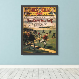 Vintage Sports Baseball Three Chums Magazine Cover Canvas Print