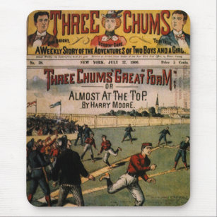 Vintage Sports Baseball Three Chums Magazine Cover Mouse Mat