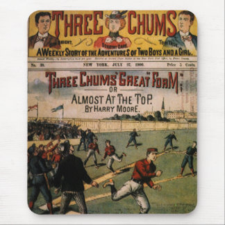 Vintage Sports Baseball Three Chums Magazine Cover Mouse Mat