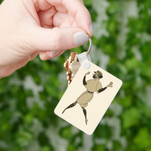 Vintage Sports Baseball, Victorian Baseball Player Key Ring