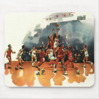 Vintage Sports Basketball Game, Basketball Players Mouse Mat