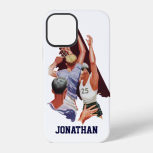 Vintage Sports, Basketball Players in a Game iPhone 12 Case