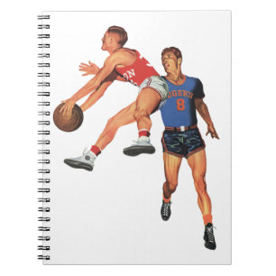 Vintage Sports, Basketball Players in a Game Notebook