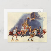 Vintage Sports Basketball, Players in a Game Postcard (Front/Back)