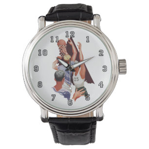 Vintage Sports, Basketball Players in a Game Watch