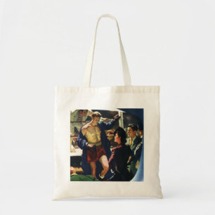 Vintage Sports Boxing, Boxer Leaving the Ring Tote Bag