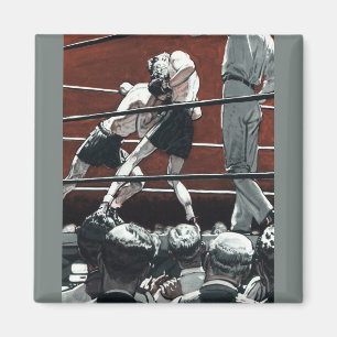 Vintage Sports Boxing, Boxers Fight in the Ring Magnet