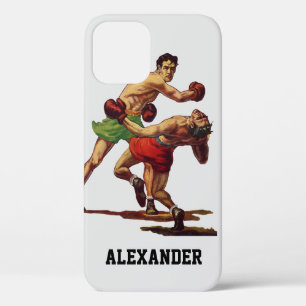 Vintage Sports Boxing, Boxers in a Fight iPhone 12 Case