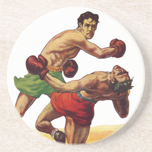 Vintage Sports Boxing, Boxers in a Fight Coaster