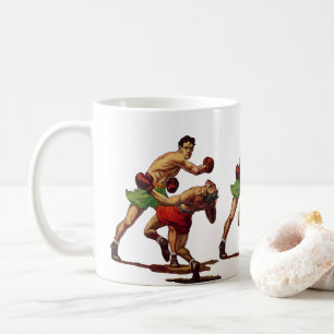 Vintage Sports Boxing, Boxers in a Fight Coffee Mug