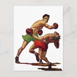 Vintage Sports Boxing, Boxers in a Fight Postcard