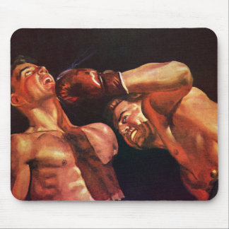 Vintage Sports Boxing, Boxers Punching Fight Mouse Mat