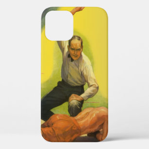Vintage Sports Boxing, Referee with Boxer Knockout iPhone 12 Case