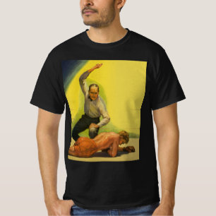 Vintage Sports Boxing, Referee with Boxer Knockout T-Shirt