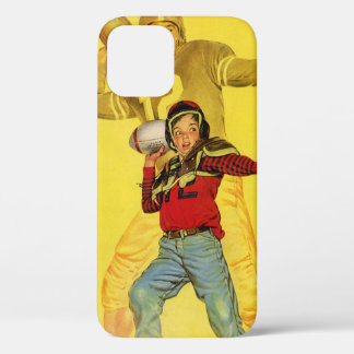 Vintage Sports, Boy as Future Football Quarterback iPhone 12 Case