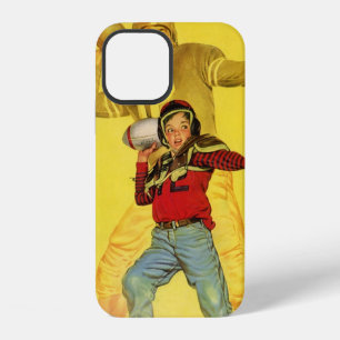 Vintage Sports, Boy as Future Football Quarterback iPhone 12 Case