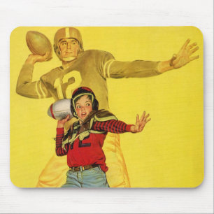 Vintage Sports, Boy as Future Football Quarterback Mouse Mat