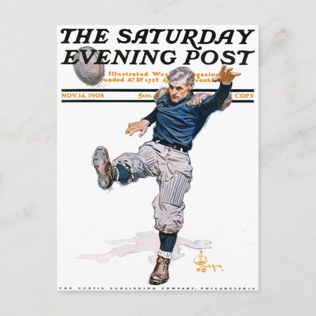 Vintage Sports College Football Postcard (Front)