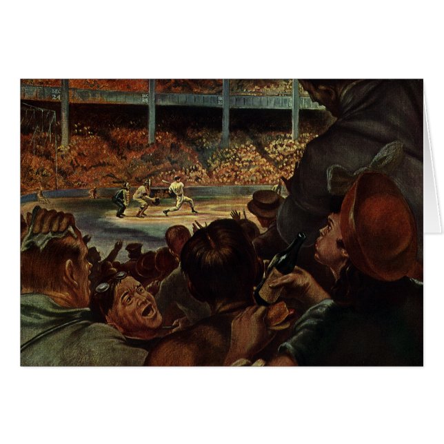 Vintage Sports Fans in a Baseball Stadium (Front Horizontal)