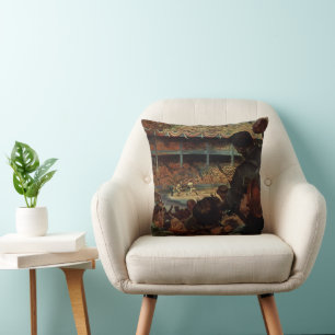 Vintage Sports Fans in a Baseball Stadium Cushion