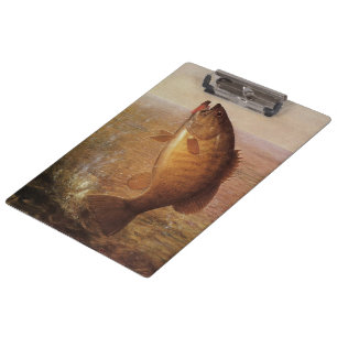 Vintage Sports Fishing, Largemouth Brown Bass Fish Clipboard