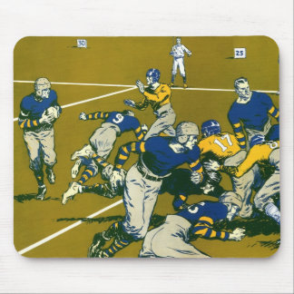 Vintage Sports Football Game, Gold vs. Blue Teams Mouse Mat