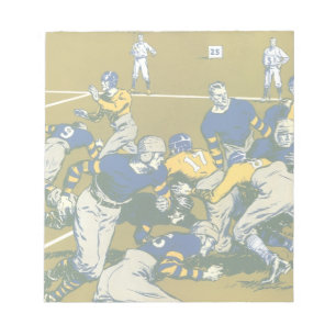 Vintage Sports Football Game, Gold vs. Blue Teams Notepad