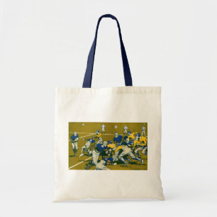 Vintage Sports Football Game, Gold vs. Blue Teams Tote Bag