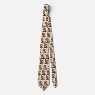 Vintage Sports Football Player and Bulldog Mascot Tie