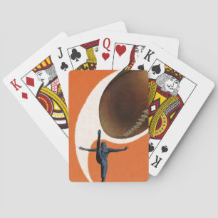 Vintage Sports, Football Player Kicking the Ball Playing Cards