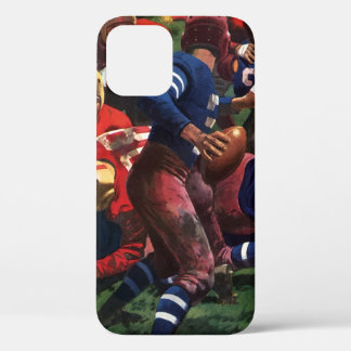 Vintage Sports Football Player Quarterback in Game iPhone 12 Case