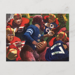 Vintage Sports Football Player Quarterback in Game Postcard