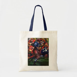 Vintage Sports Football Player Quarterback in Game Tote Bag