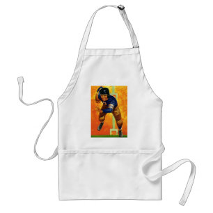 Vintage Sports Football Player Quarterback Running Standard Apron