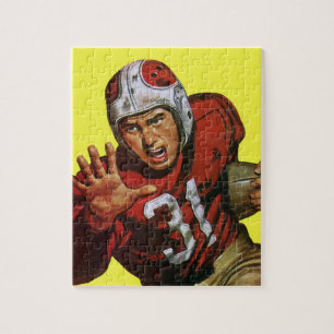 Vintage Sports Football Player Running Back No. 31 Jigsaw Puzzle