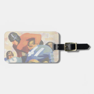 Vintage Sports, Football Players in a Game Luggage Tag