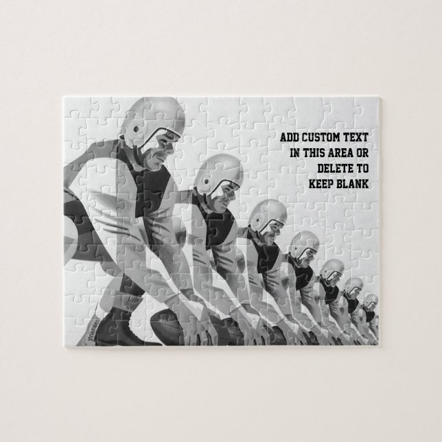 Vintage Sports Football Players, Quarterback Jigsaw Puzzle (Horizontal)