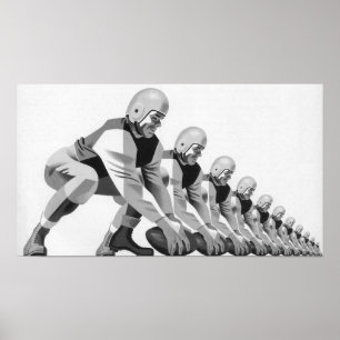 Vintage Sports Football Players, Quarterback Poster