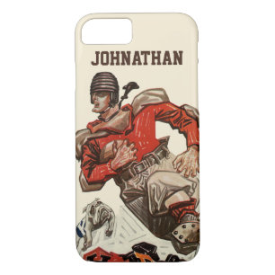 Vintage Sports Football Quarterback Player Running iPhone 8/7 Case