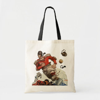 Vintage Sports Football Quarterback Player Running Tote Bag