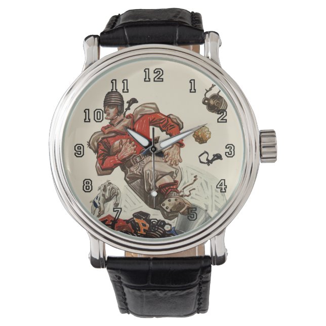 Vintage Sports Football Quarterback Player Running Watch (Front)